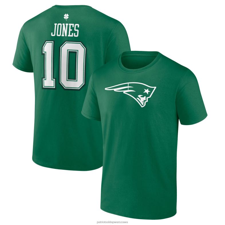 Patriots Jersey mężczyźni Fanatics branded mac jones green st. T-shirt z ikoną na Dzień Świętego Patryka odzież 6RBB2016