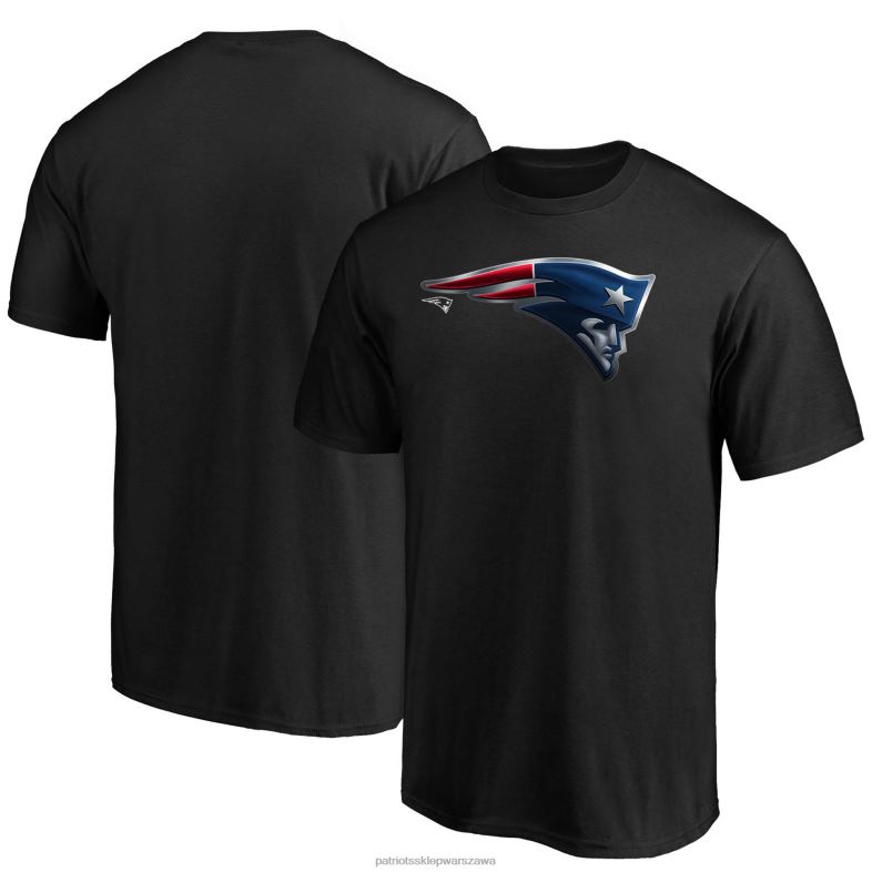 Patriots Jersey mężczyźni Fanatics markowa czarna koszulka z logo zespołu maskotki północy odzież 6RBB2043