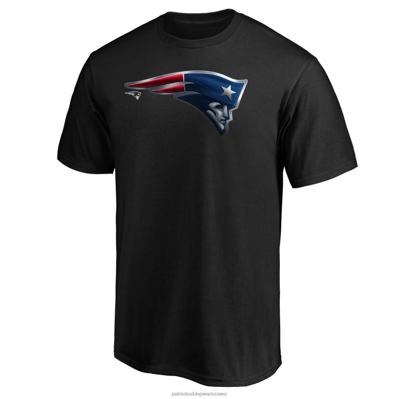 Patriots Jersey mężczyźni Fanatics markowa czarna koszulka z logo zespołu maskotki północy odzież 6RBB2043
