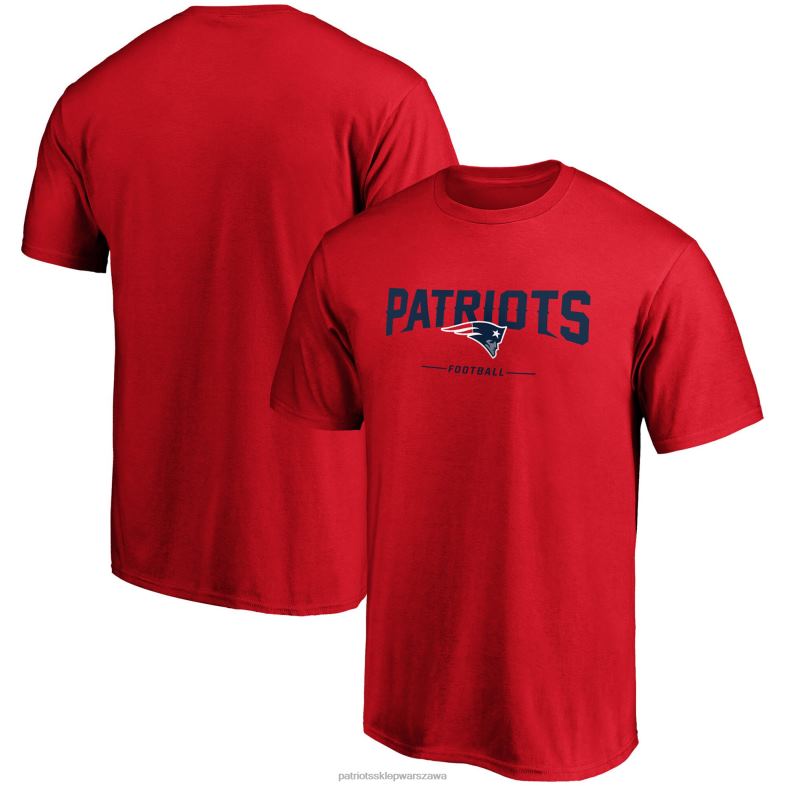 Patriots Jersey mężczyźni Fanatics markowa czerwona koszulka z logo zespołu lockup odzież 6RBB2023