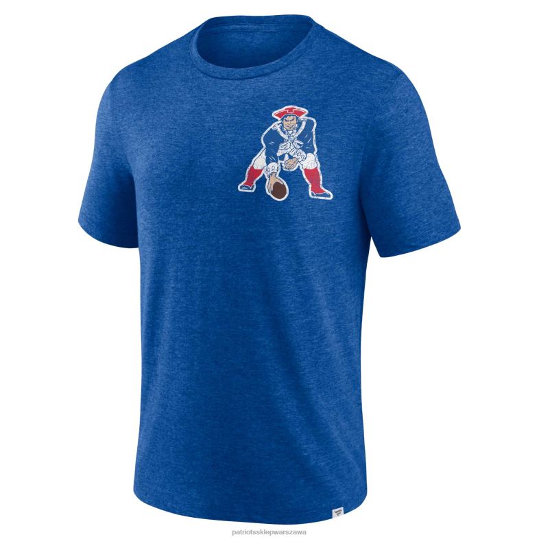 Patriots Jersey mężczyźni Fanatics markowa koszulka Heather Royal Oval Bubble z potrójną mieszanką odzież 6RBB1771