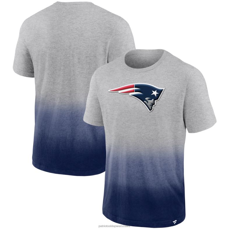 Patriots Jersey mężczyźni Fanatics markowa koszulka w kolorze melanżowo-szarym/granatowym ombre odzież 6RBB1900
