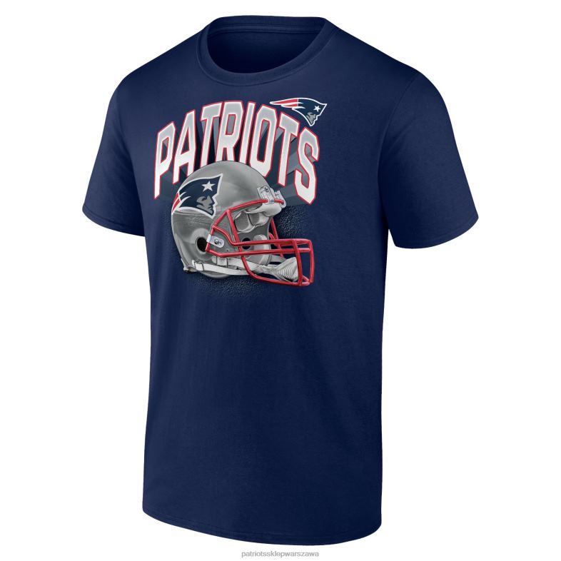 Patriots Jersey mężczyźni Fanatics markowa, melanżowa, granatowa koszulka z dużymi i wysokimi końcami wokół odzież 6RBB1891