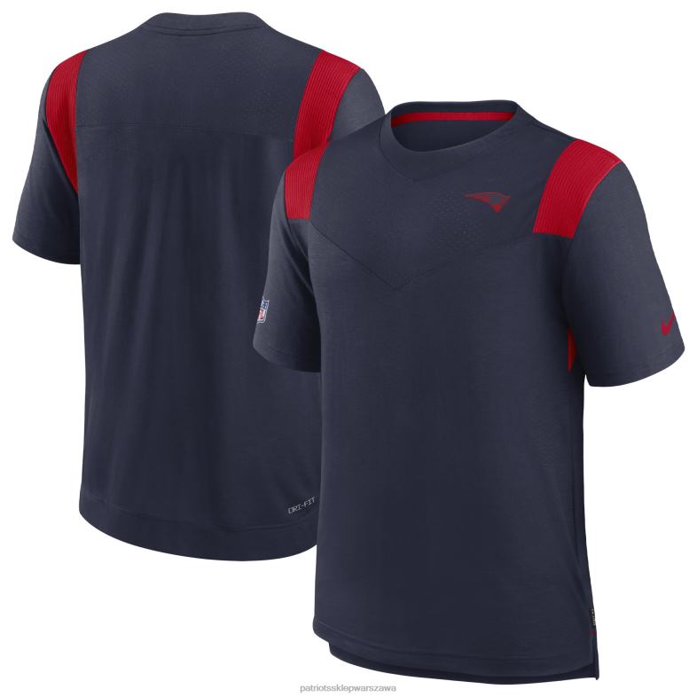 Patriots Jersey mężczyźni Granatowa koszulka Nike Sideline z logo Performance Player odzież 6RBB2007