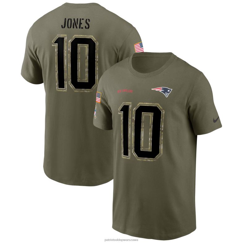 Patriots Jersey mężczyźni Koszulka Nike Mac Jones Olive 2022 Salute to Service nazwa i numer odzież 6RBB1866