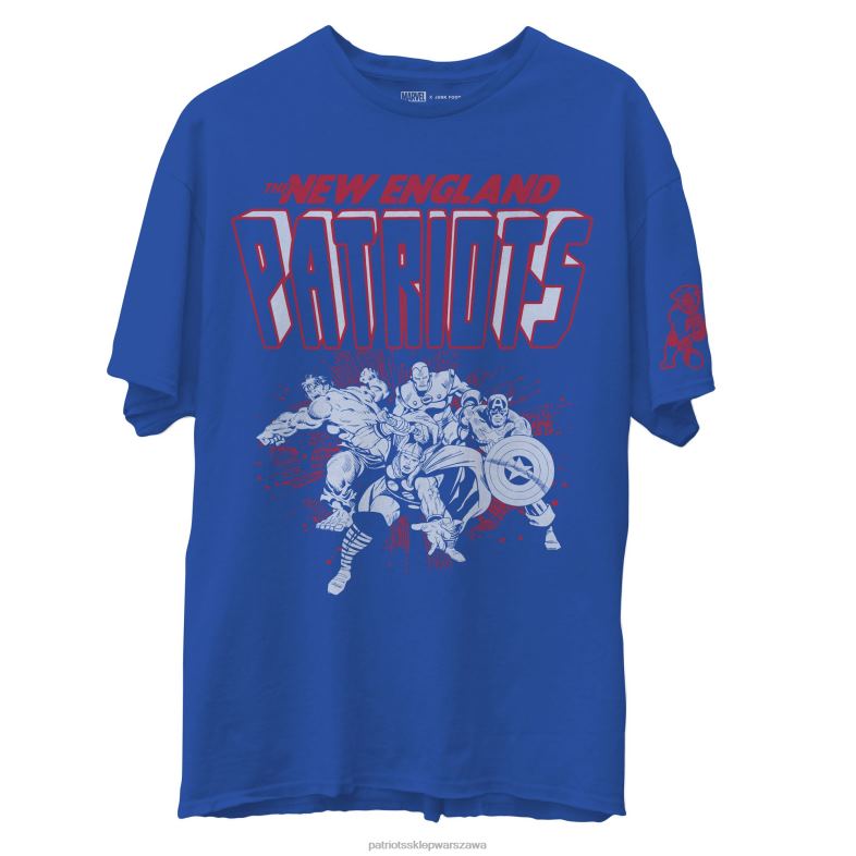 Patriots Jersey mężczyźni Koszulka Royal Marvel z fast foodami odzież 6RBB1953