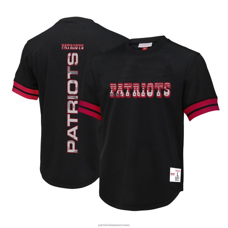 Patriots Jersey mężczyźni Mitchell & ness, czarna, odblaskowa koszulka z siateczki moro odzież 6RBB1865