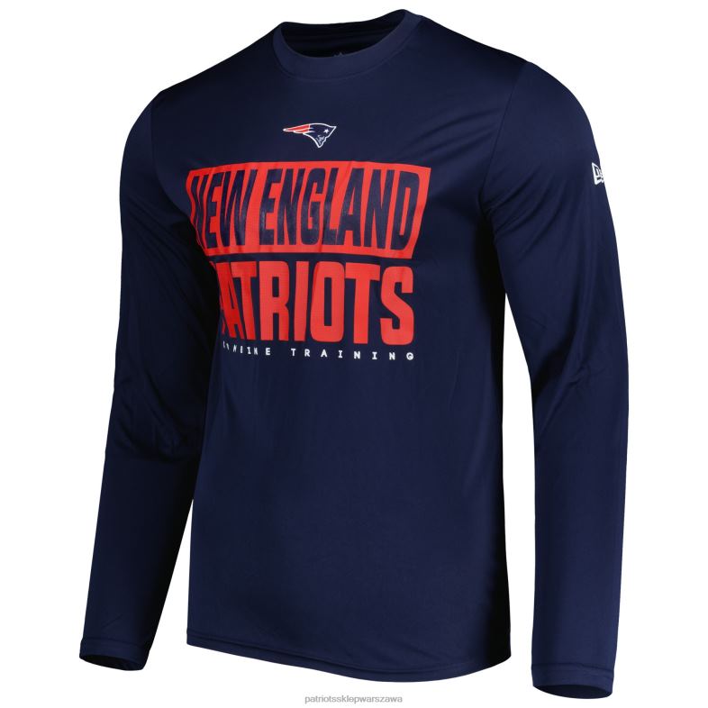Patriots Jersey mężczyźni New Era Navy łączy w sobie autentyczną koszulkę z długim rękawem offsides odzież 6RBB1884