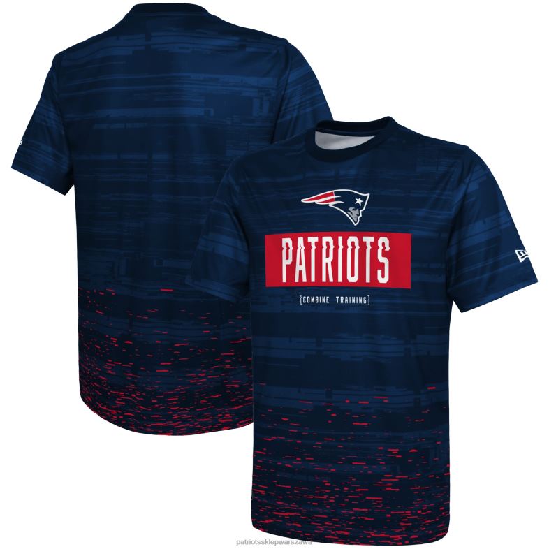 Patriots Jersey mężczyźni T-shirt New Era w kolorze granatowym łączy autentyczny wzór Sweep odzież 6RBB2053