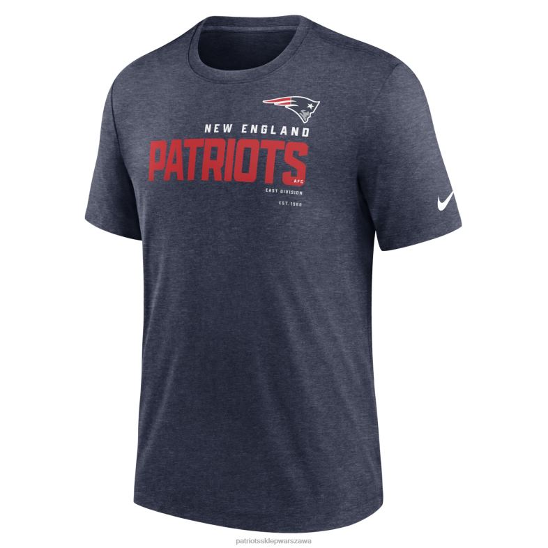 Patriots Jersey mężczyźni T-shirt Nike Heather Navy Team Triblend odzież 6RBB1856