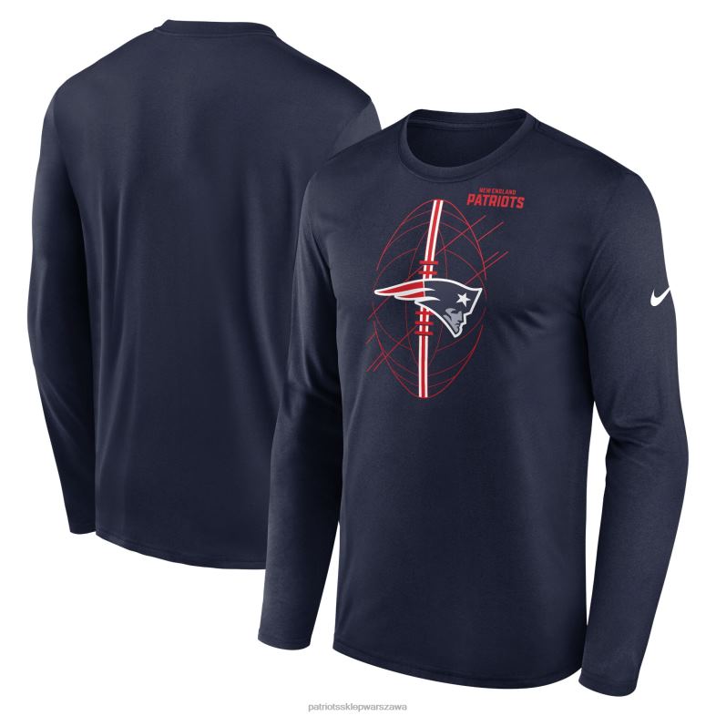 Patriots Jersey mężczyźni T-shirt Nike Legend Icon z długim rękawem w kolorze granatowym odzież 6RBB1859