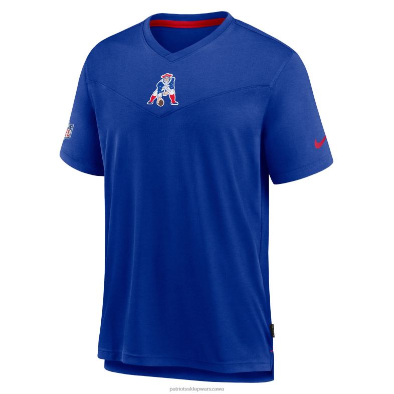 Patriots Jersey mężczyźni T-shirt Nike Royal Sideline Coaches w stylu vintage z dekoltem w kształcie litery V w jodełkę odzież 6RBB1796