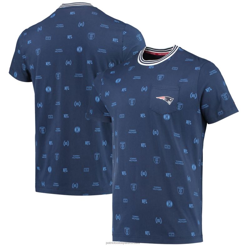 Patriots Jersey mężczyźni T-shirt Tommy Hilfiger Navy Essential Pocket odzież 6RBB2017