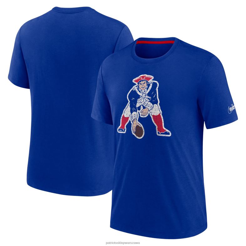 Patriots Jersey mężczyźni T-shirt nike royal rewind playback z logo triblend odzież 6RBB1942