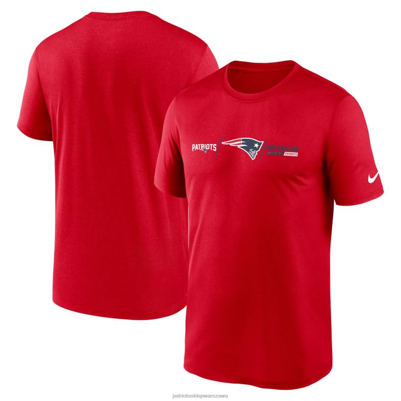 Patriots Jersey mężczyźni czerwony t-shirt legenda z poziomym zamknięciem Nike odzież 6RBB1892