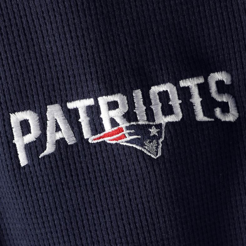 Patriots Jersey mężczyźni dunbrooke granatowa koszulka termiczna z długim rękawem i logo maverick henley odzież 6RBB1960