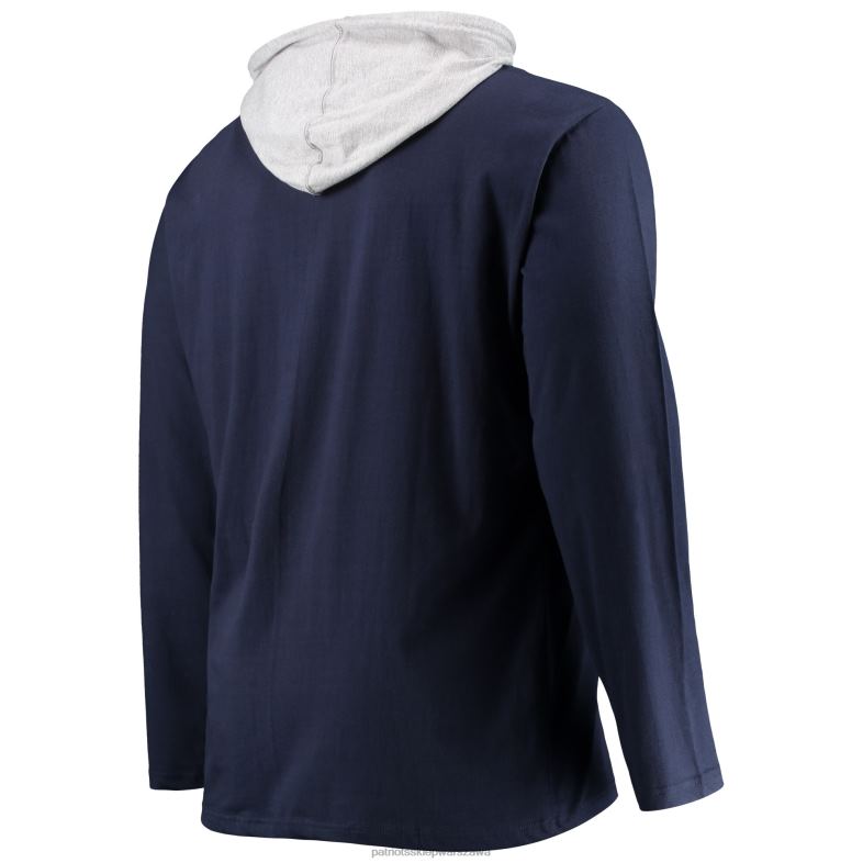 Patriots Jersey mężczyźni fanatics branded granatowa bluza z kapturem i dużym logo z długim rękawem odzież 6RBB1934