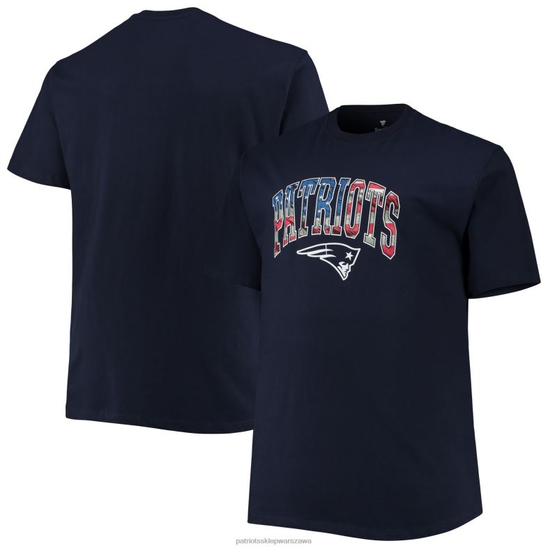 Patriots Jersey mężczyźni fanatics branded granatowy t-shirt duży i wysoki 4th of july banner wave odzież 6RBB2010