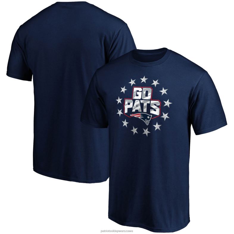 Patriots Jersey mężczyźni fanatics branded granatowy t-shirt go pats odzież 6RBB1989