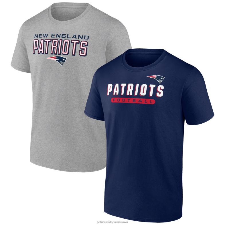 Patriots Jersey mężczyźni fanatics markowy granatowy/szary melanżowy zestaw t-shirtów odzież 6RBB2054