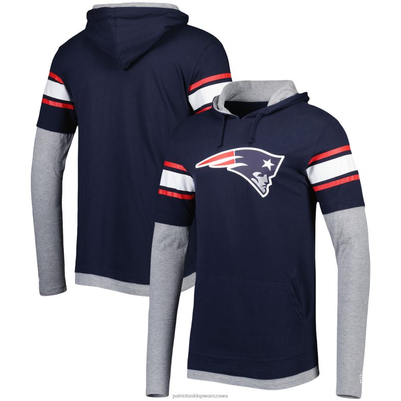 Patriots Jersey mężczyźni granatowa bluza z długim rękawem New Era odzież 6RBB1968