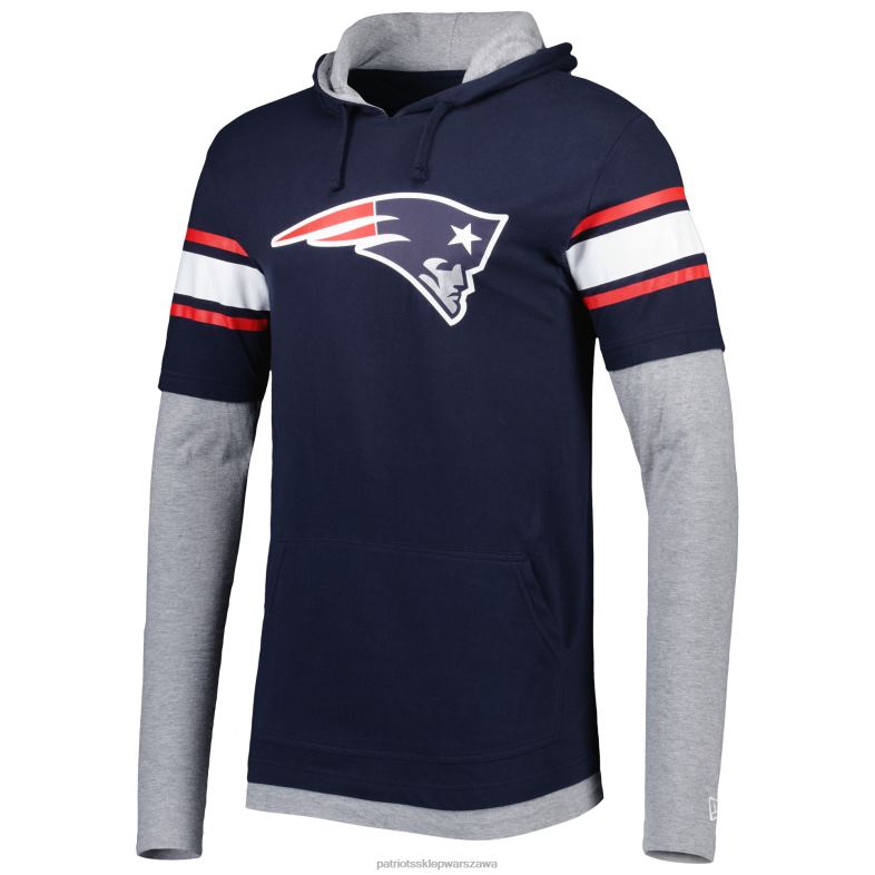 Patriots Jersey mężczyźni granatowa bluza z długim rękawem New Era odzież 6RBB1968