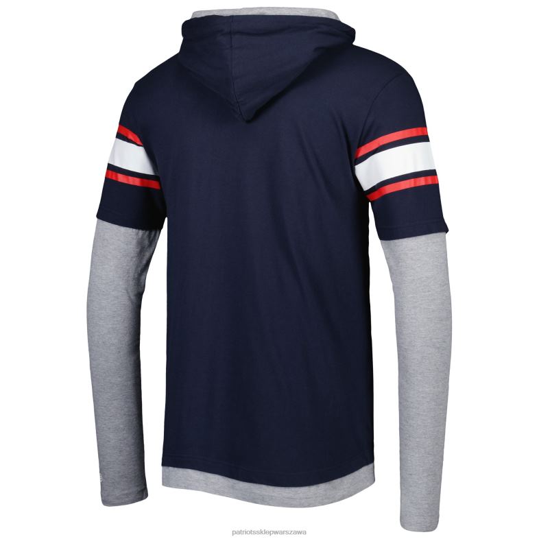 Patriots Jersey mężczyźni granatowa bluza z długim rękawem New Era odzież 6RBB1968