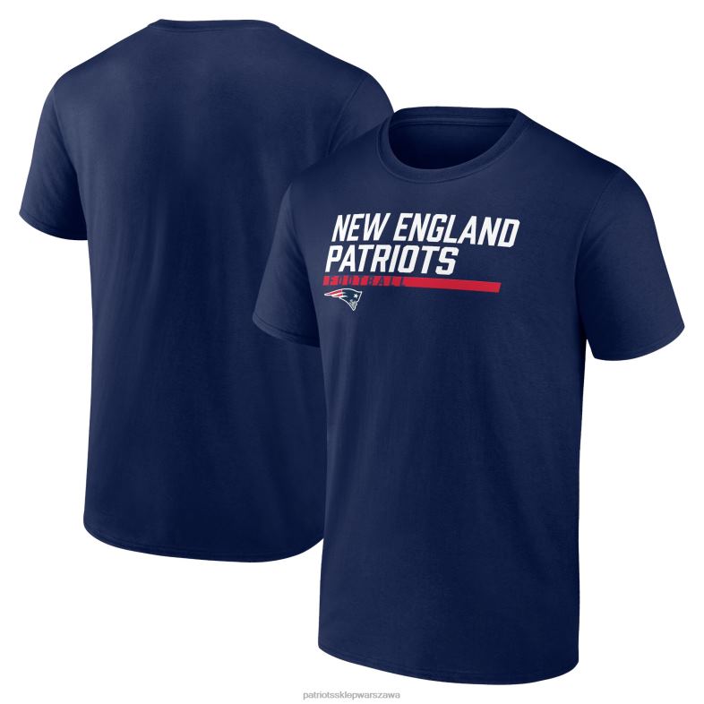 Patriots Jersey mężczyźni granatowy t-shirt z logo Fanatics odzież 6RBB1784
