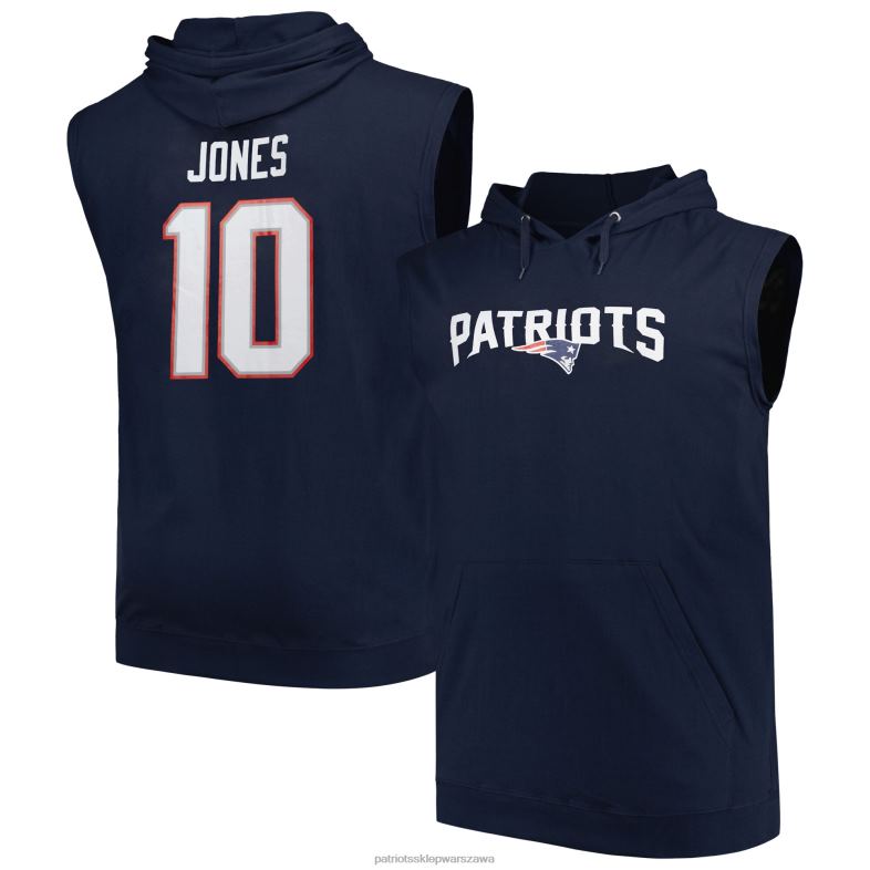 Patriots Jersey mężczyźni mac jones granatowa bluza z kapturem z dużymi i wysokimi mięśniami odzież 6RBB1957
