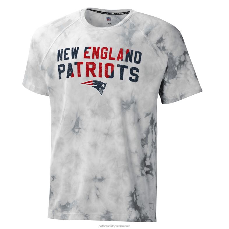 Patriots Jersey mężczyźni msx autorstwa michaela strahana, szara, raglanowa koszulka tie-dye w rozdzielczości tie-dye odzież 6RBB1981
