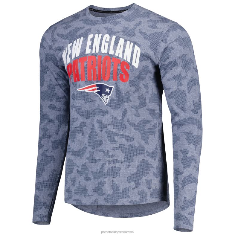 Patriots Jersey mężczyźni msx by michael strahan granatowy t-shirt performance moro z długim rękawem odzież 6RBB2031