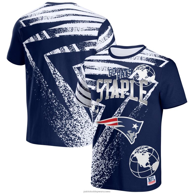Patriots Jersey mężczyźni nfl x zszywacz granatowy t-shirt z nadrukiem na całej powierzchni odzież 6RBB1834