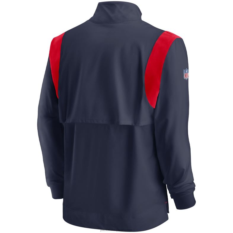 Patriots Jersey mężczyźni nike granatowa bluza sideline coach chevron lockup z długim rękawem i zamkiem ćwiartkowym odzież 6RBB1842