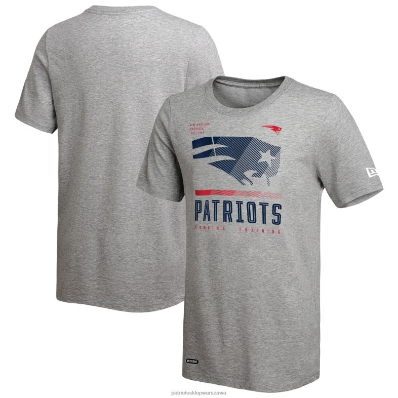 Patriots Jersey mężczyźni nowa era melanżowa szarość łączy autentyczną czerwoną strefę t-shirt odzież 6RBB1967