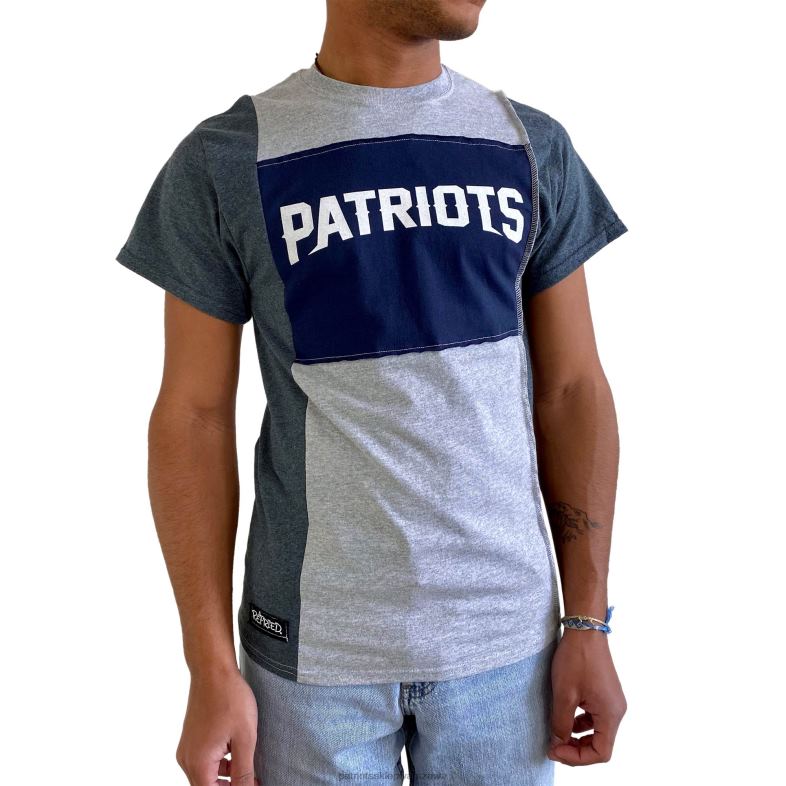 Patriots Jersey mężczyźni refried apparel szary melanżowy t-shirt z trwałym rozcięciem odzież 6RBB2061