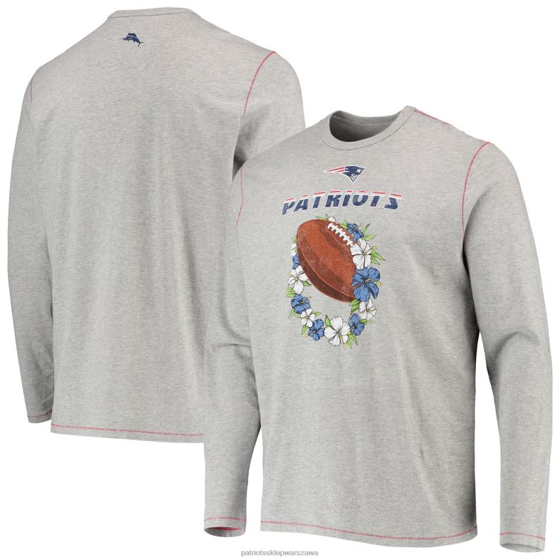 Patriots Jersey mężczyźni tommy bahama melanżowa sportowa koszulka lei pass z długim rękawem odzież 6RBB2044