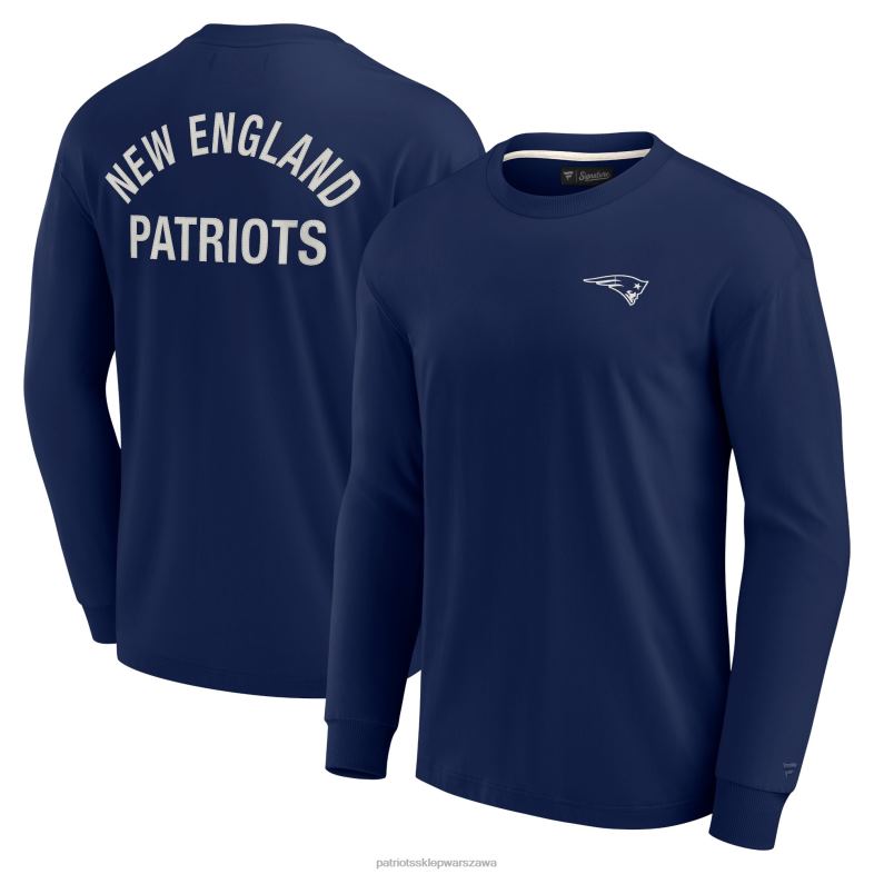 Patriots Jersey mężczyźni unisex fanatics granatowy super miękki t-shirt z długim rękawem odzież 6RBB1802