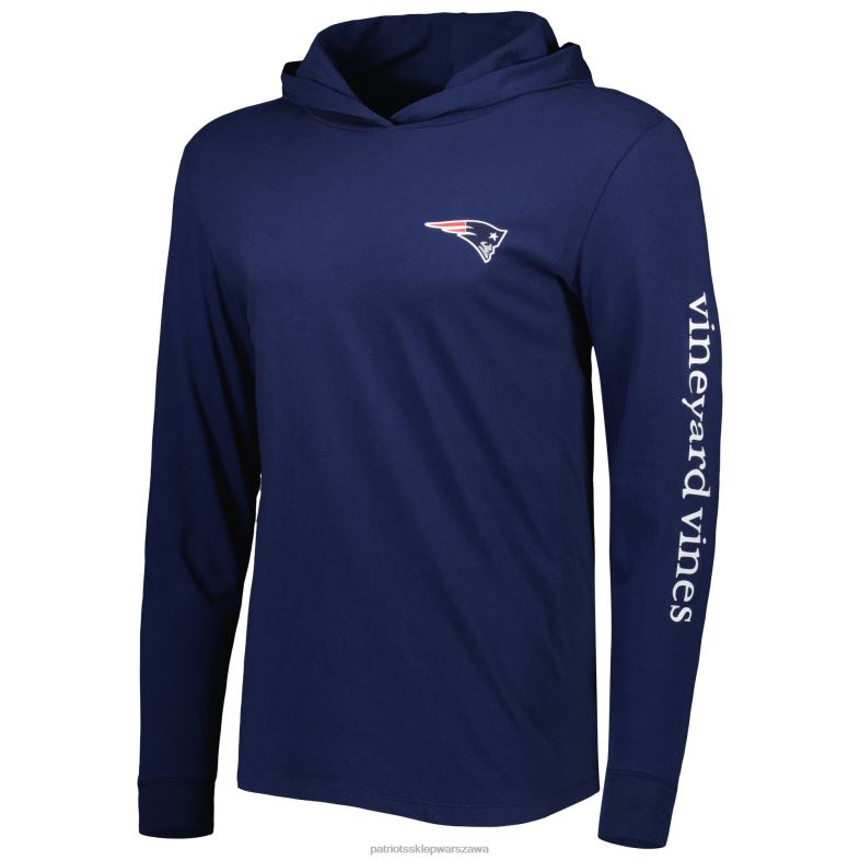 Patriots Jersey mężczyźni vineyard vines granatowa lokalna koszulka z kapturem z długim rękawem odzież 6RBB1975