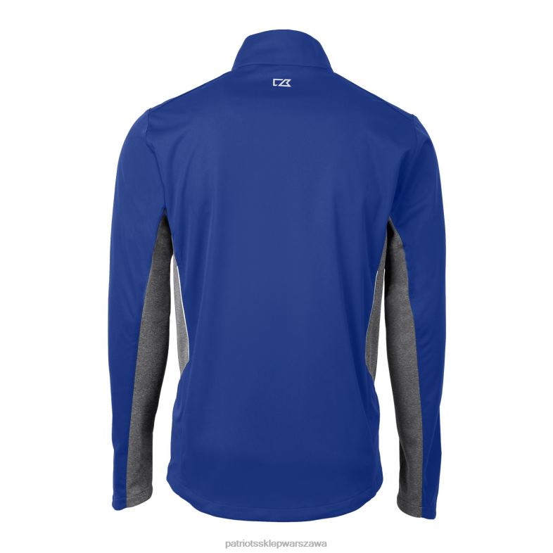 Patriots Jersey mężczyźni Cut & Buck Royal Throwback Logo Nawigacja Softshell Duża i wysoka kurtka z suwakiem na całej długości odzież 6RBB2126