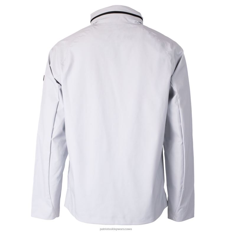 Patriots Jersey mężczyźni kuter & buck biały kask paro-wodoodporna, rozciągliwa kurtka przeciwdeszczowa z suwakiem na całej długości odzież 6RBB8