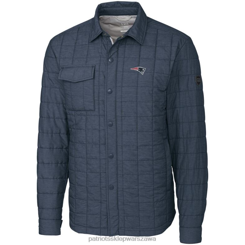 Patriots Jersey mężczyźni kuter & buck węgiel drzewny duża i wysoka przeciwdeszczowa kurtka koszulowa odzież 6RBB2093