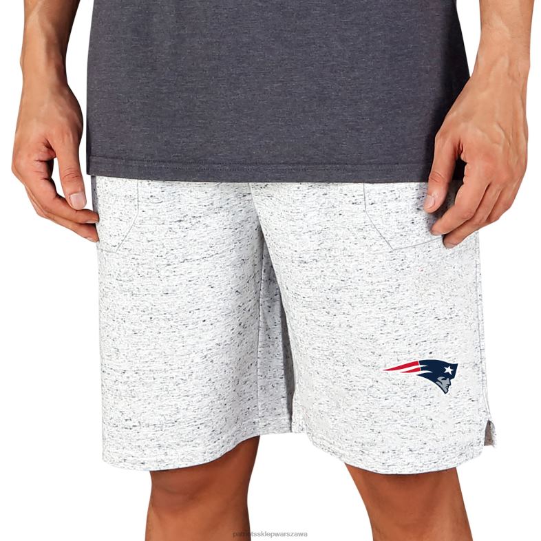 Patriots Jersey mężczyźni Concepts sportowe białe/grafitowe szorty z dzianiny dżemowej odzież 6RBB1715