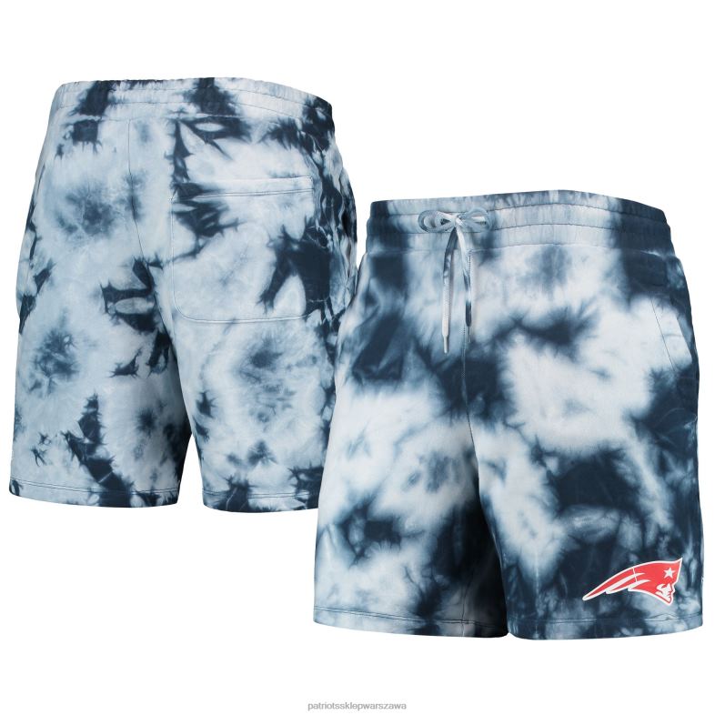 Patriots Jersey mężczyźni Granatowe szorty tie-dye marki New Era odzież 6RBB1727