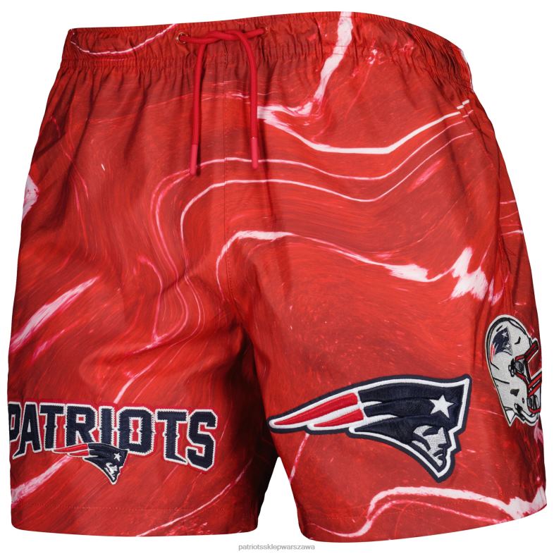 Patriots Jersey mężczyźni Pro standardowe szorty z czerwonym marmurkowym nadrukiem odzież 6RBB1735