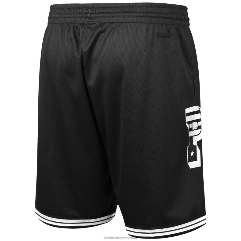 Patriots Jersey mężczyźni czarne szorty marki Mitchell & Ness Big Face 3.0 odzież 6RBB1720