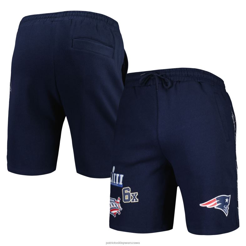 Patriots Jersey mężczyźni szorty New Era Navy Historic Champs odzież 6RBB1712