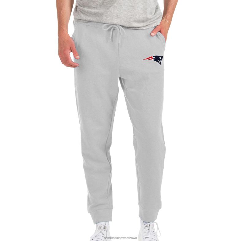 Patriots Jersey mężczyźni spodnie joggery antigua w kolorze melanżowym szarym odzież 6RBB1265